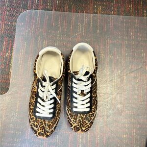 Leopard Print Sneakers with White Laces